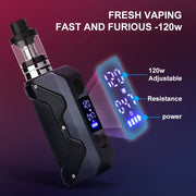 Cigarettes 120W Box Mod Vape Kit Adjustable Voltage 1800mah Battery